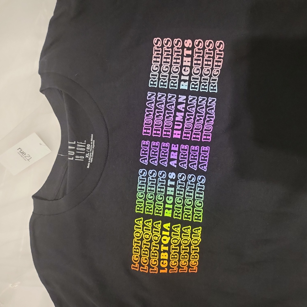 LGBTQIA Rights Are Human Rights black tee shirt,very nice